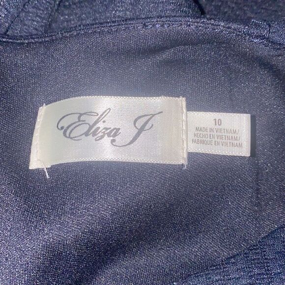 Eliza J NWT Flounce Sleeve A-Line Dress in Navy Size 10 - Picture 9 of 10